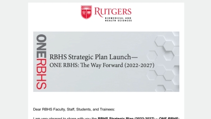 RBHS Strategic Plan One RBHS