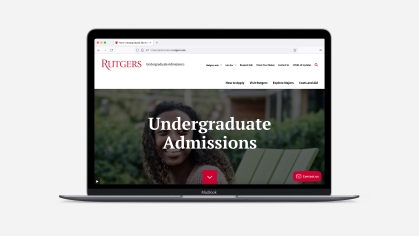 Rutgers Undergraduate Admissions website shown on laptop screen